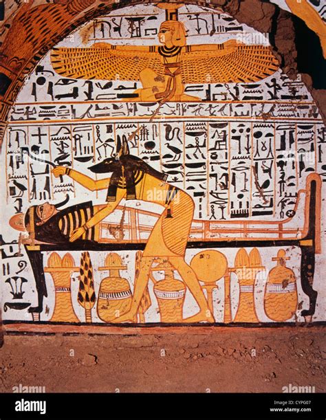 God Anubis Preparing the Dead for its Journey, Thebes, Egypt, Tomb
