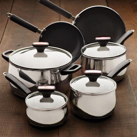 Even heating nonstick cookware set: Shop Paula Deen Signature 12-piece Stainless Steel ...