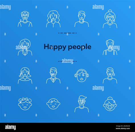 Happy People Icons Stock Vector Image And Art Alamy