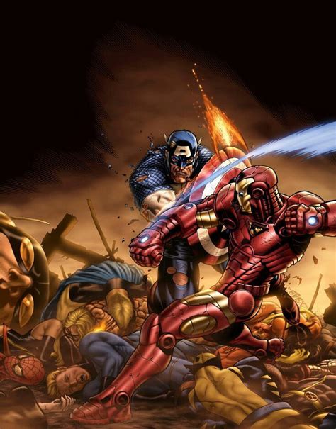 Cap Vs Iron Man Marvel Comics Art Civil War Marvel Iron Man Vs