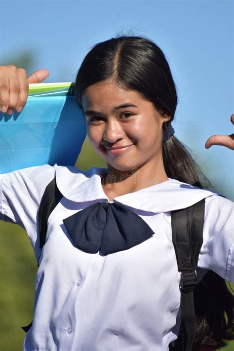 Successful Cute School Girl Wearing School Uniform Stock Image Image