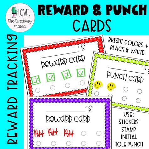 Incentive Positive Reward And Punch Cards For Behavior For Classroom