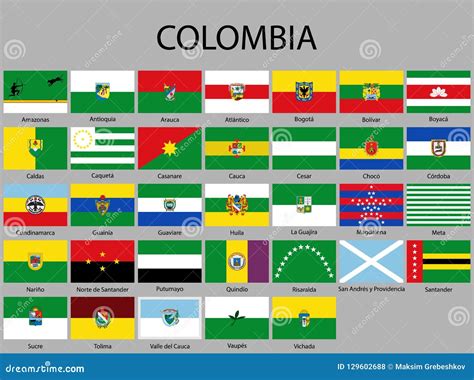 All Flags Of Departments Of Colombia Stock Illustration Illustration