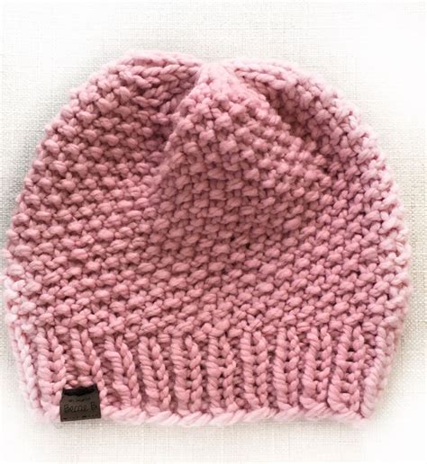 Free Knitting Pattern Simple Seed Stitch Beanie Hat Knit Beanie Pattern Knitting Beanie