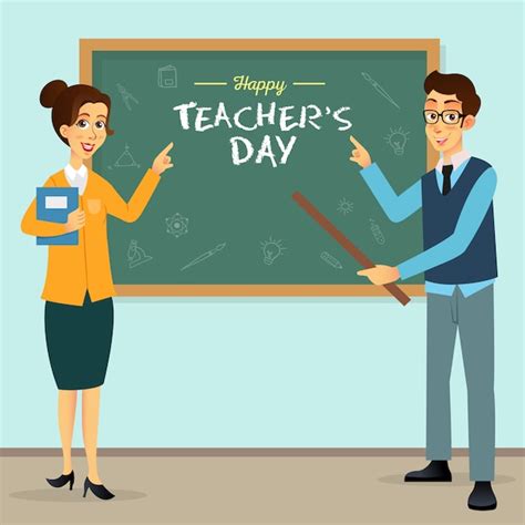 Premium Vector Happy Teachers Day Cartoon Illustration Suitable For