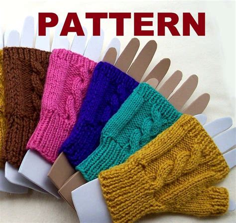 Pattern Fingerless Mittens Cable Knit Pattern For Women Tutorial And