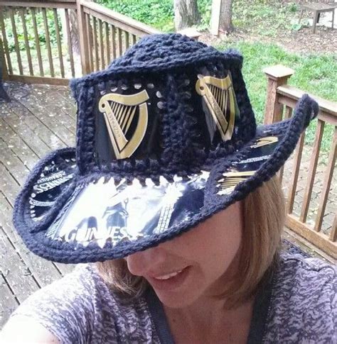 Make a beer can party hat for yourself or make it a gift for someone else. Beer can crochet hat Fishlipsthemadhatter on facebook ...