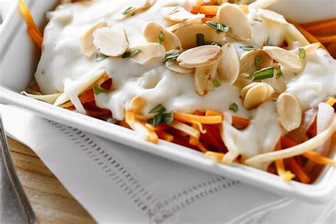 Add cream (or milk) slowly, while stiring. Parsnip and Carrot in Mozzarella Cheese Sauce | Canadian ...