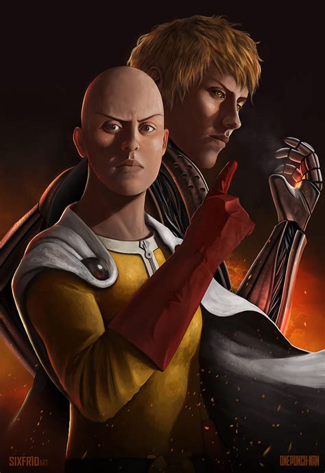 But his cyborg buddy genos is powerful, too. One punch man Saitama and Genos by sixfrid on DeviantArt
