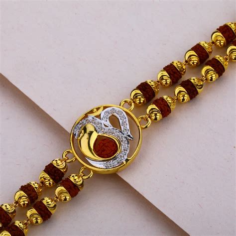 Buy Quality Mens Gold Rudraksha Bracelet Mrb08 In Ahmedabad