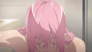 Gasai Yuno Mirai Nikki Animated Animated Lowres Bath Closed Eyes Long Hair Nude