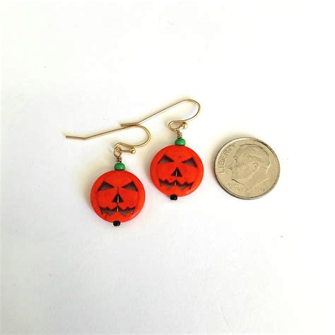 Pumpkin Earrings Halloween Pumpkin Earrings Jack O Lantern Earrings