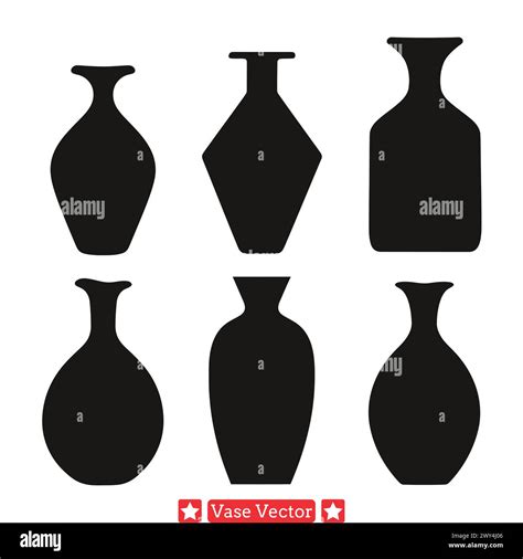 Floral Vase Silhouettes Timeless Beauty for Your Designs Stock Vector
