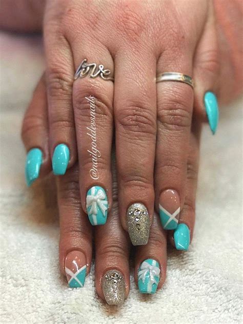 Tiffany Blue Teal Aqua Nails Tiffany Blue Nails Aqua Nails Tiffany