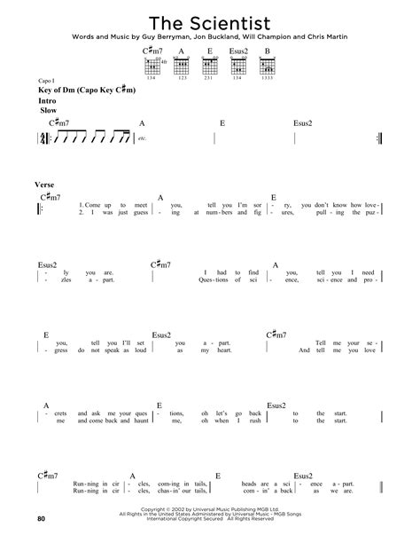 The scientist tabs by coldplay. The Scientist by Coldplay - Guitar Lead Sheet - Guitar ...