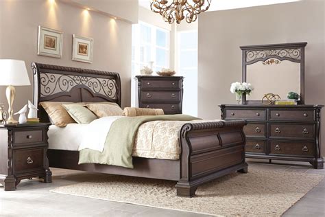 Found the sofa we wanted and added 2 mirrors and a rug. Elvira 5-Piece Queen Bedroom Set with 32" LED-TV at ...