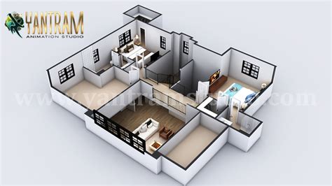 4 Bedroom Simple Modern Residential 3d Floor Plan House Design