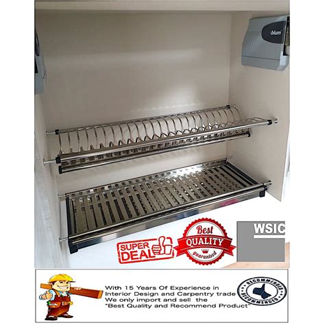It sits perfectly over a microwave oven, giving you an extra storage space for other kitchen appliances and kitchen tools with its side hanging hooks. kitchen dish rack sus304 stainless steel | Shopee Singapore