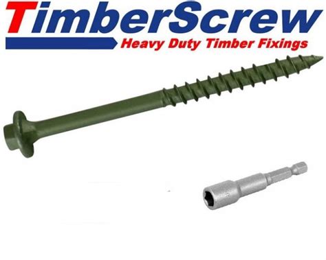 Heavy Duty Hex Flange Structural Lag Steel Wood Screws Timber Decking