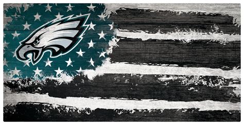 Philadelphia Eagles Team Flag Wooden Sign Dynasty Sports And Framing