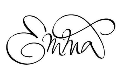 Calligraphy Emma In Cursive Lliesinstitches