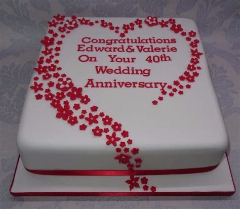 Ruby Wedding Anniversary Cake Decorations