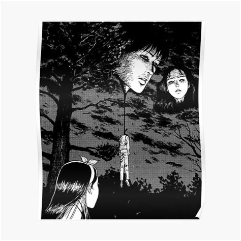 Junji Ito Floating Heads Graphic Poster For Sale By Barbano