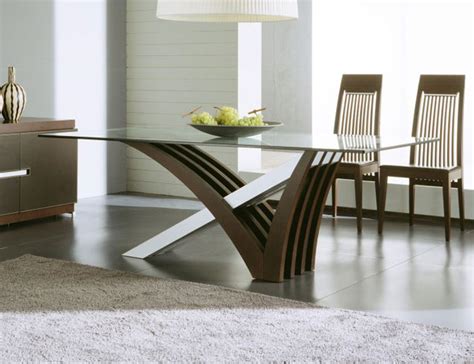 Luxury modern round clear tempered glass wooden legs dinning dining table with glass top designs. Modern Dining Table - Transform Dining Areas into a Modern ...