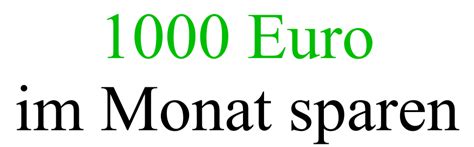 1000 Euro im Monat sparen › Mein Geld Blog