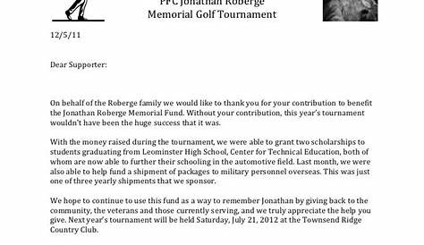 sample sponsorship letter for golf tournament