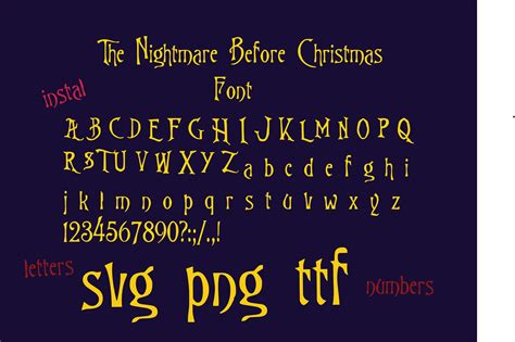 The Nightmare Before Christmas Font Alphabet Nightmare Etsy