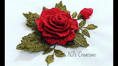 130 Hand Embroidery Stumpwork Rose Embroidery 3d Rose Embroidery