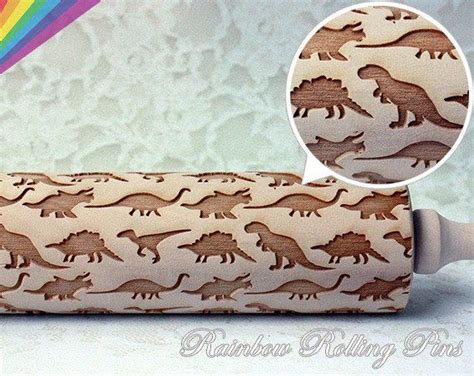 Dinosaur Rolling Pin Engraved Rolling Pin Engraved Rolling Pins