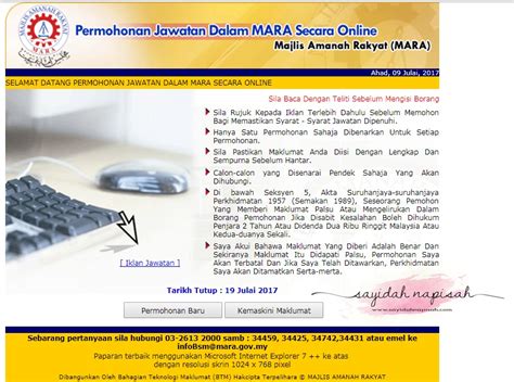 Majlis amanah rakyat (mara), se. Kerja Kosong MARA 2017- Jawatan Kosong Pegawai ...