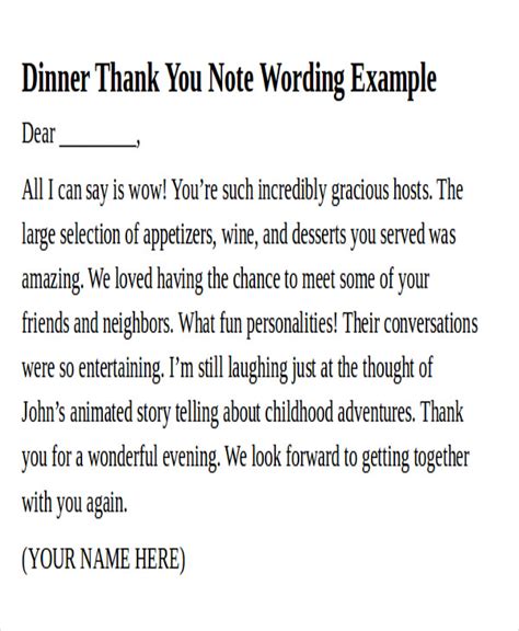 You put so much effort into a beautiful table and my favorite meal. FREE 7+ Sample Work Thank-You Note Templates in MS Word | PDF