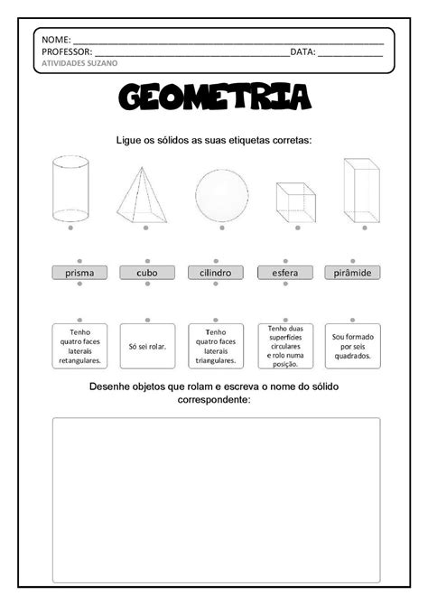 Atividades Planificação De Sólidos Geométricos 4o Ano Com Gabarito Edupro