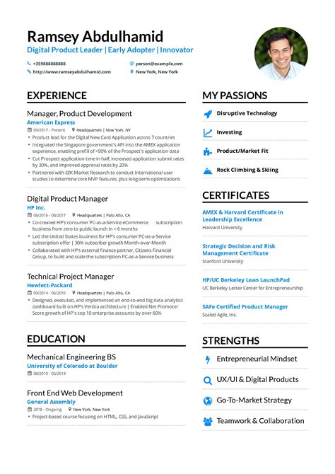 Product Manager Resume Example And Guide For 2019 Project Manager