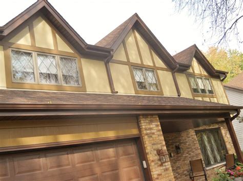 Timber Frame Style With Autumn Tan James Hardie Stucco And Chestnut Brown
