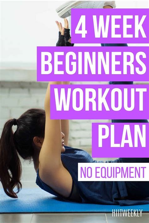 4 Week Workout Plan For Beginners No Equipment Needed Hiit Weekly