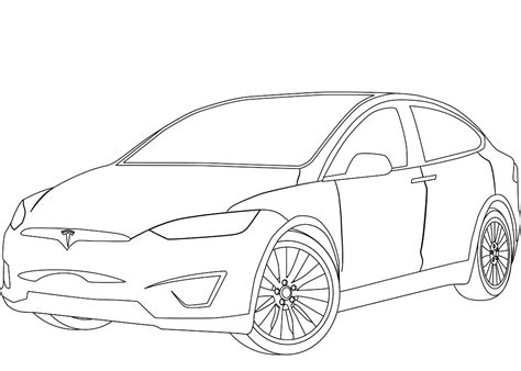 Desenhos De Tesla Model X Para Colorir E Imprimir Colorironline The