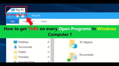 How To Get Tabs On Every Open Programs In Windows Computer Youtube