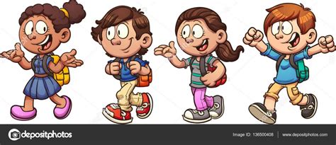 Cartoon School Kids Stock Vector Image By ©memoangeles 136500408