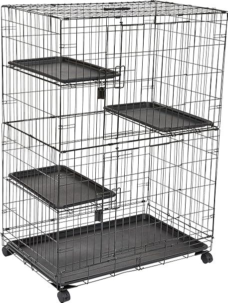 Amazonbasics Large 3 Tier Cat Cage Playpen Box Crate Kennel 91 X 57 X