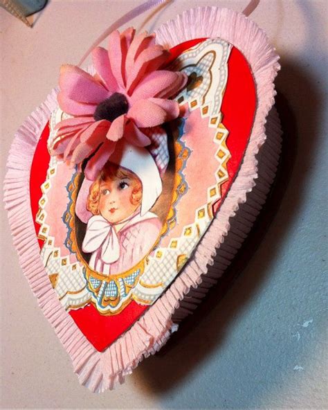 Valentine Heart Candy Box Decoration Etsy Vintage Valentine Crafts
