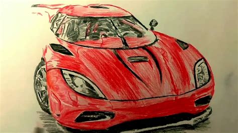 Red Koenigsegg Agera With Color Pencils Youtube