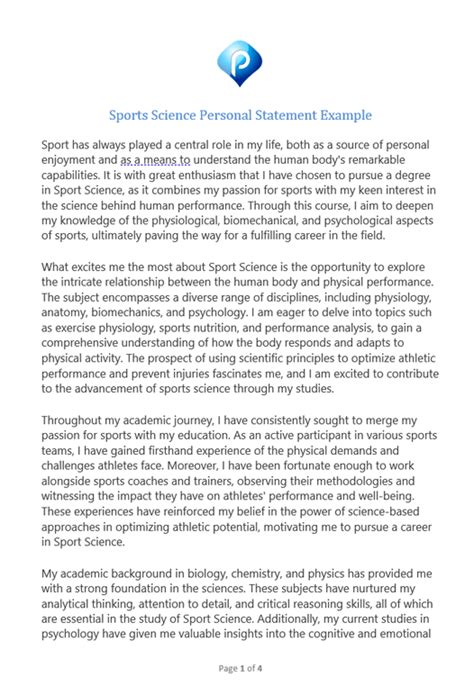 Sports Science Personal Statement Examples Design Talk
