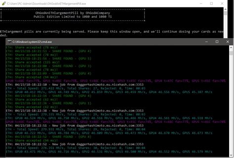 While ethereum is used in it's name, any ethash algorithm cryptocurrency can be mined with it. OhGodAnETHlargementPill increases the eth mining hash by ...