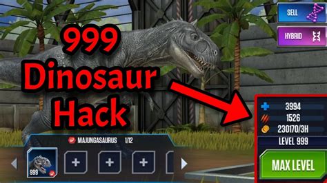 Level 999 Dinosaur Hack Using Game Guardian Jwtg Youtube