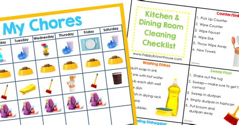 Editable Chore Cards And Chore Chart Bundle Happy Brown House