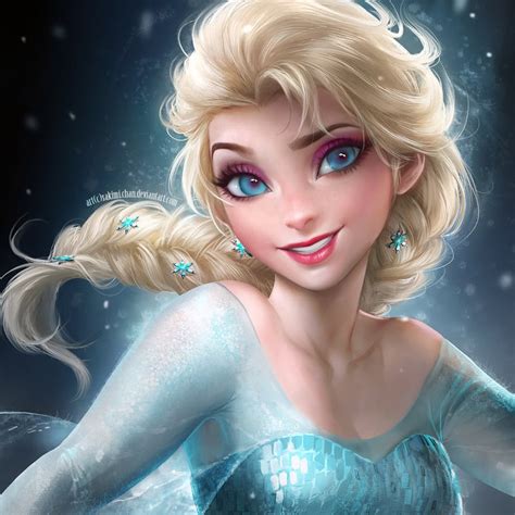 Modern Elsa Frozen Fan Art Canvas Vine